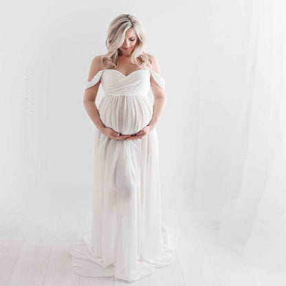 Maternity Photo Dress Front  Mopping Foor Long Skirt Dress