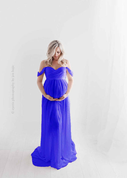 Maternity Photo Dress Front  Mopping Foor Long Skirt Dress