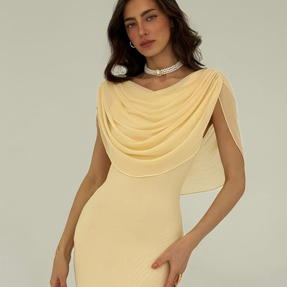 Elegant Solid-Color Slim-Fit Dress For Women