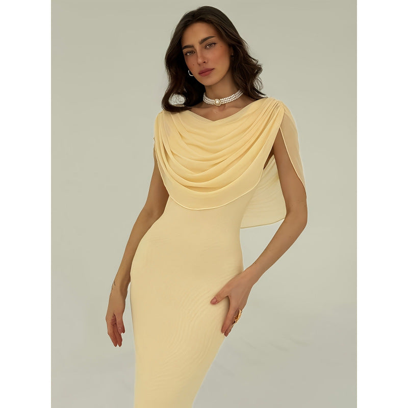 Elegant Solid-Color Slim-Fit Dress For Women