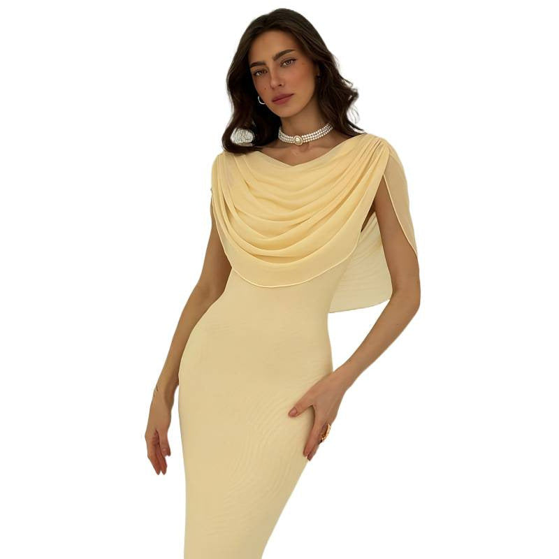 Elegant Solid-Color Slim-Fit Dress For Women