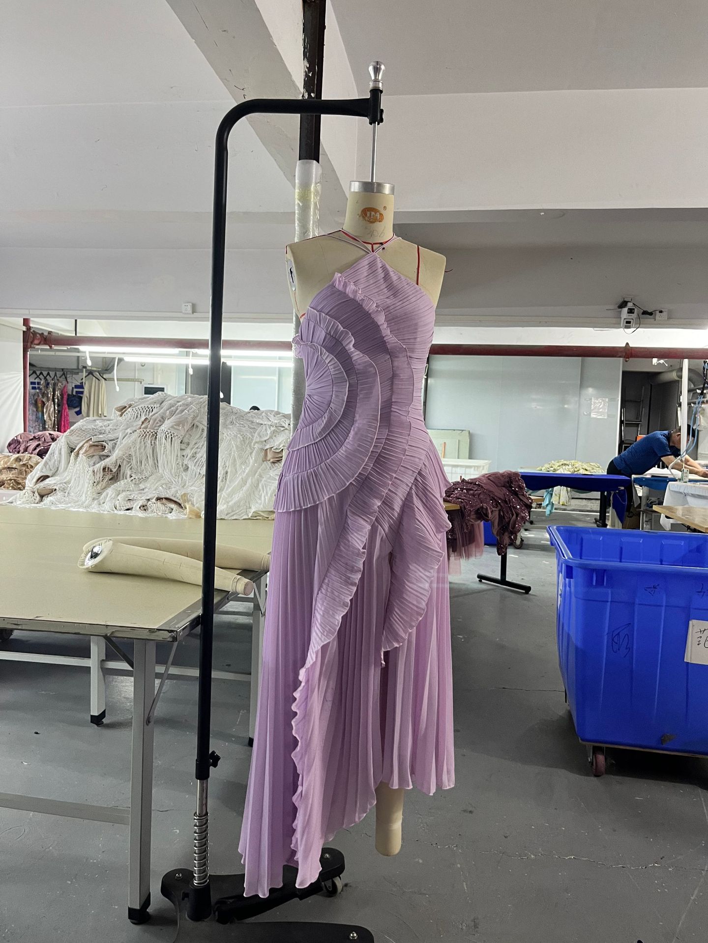 Ruffled Pleated Halterneck Dress Summer Irregular Hem Dresses Party Club Evening Gown Clothing