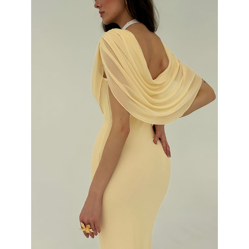 Elegant Solid-Color Slim-Fit Dress For Women