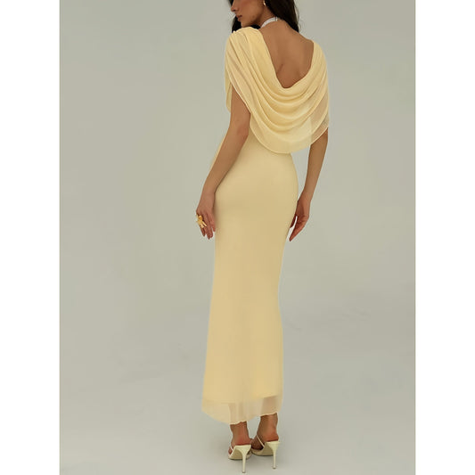 Elegant Solid-Color Slim-Fit Dress For Women