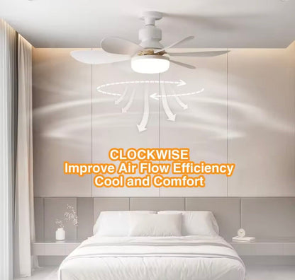 LED Ceiling Fan Light E27 – 6-Blade with Remote Control